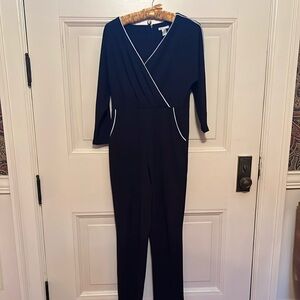 Jumpsuit with White Piping - 6 with Stretch